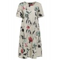 Retro Floral Print Two Pockets Loose Casual Dress For Women