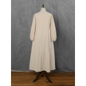 Women Solid Color V-neck Long Sleeve Causal Maxi Dress