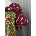 Women Casual Loose Cotton Floral Print Short Sleeve Dress