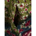 Women Casual Loose Cotton Floral Print Short Sleeve Dress