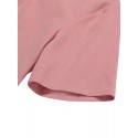 Solid Pocket Ruched Round Neck Short Sleeve Midi Dress