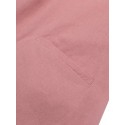 Solid Pocket Ruched Round Neck Short Sleeve Midi Dress