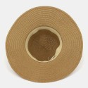 Women Sunscreen Vacation Beach Sun Hat Foldable Stylish Wild Brim Trinket Chain 