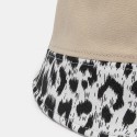 Women Patchwork Leopard Pattern Print Sun Hat Cotton Fashion All-match Sunscreen Bucket Hat