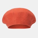 Women Woolen Solid Color Winter Warm Knitted Hat British Retro Dome Elastic Sunshade Beret Cap Painter Hat