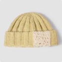 Unisex Acrylic Knitted Solid Color Striped Crochet Color-match Patch Warmth Brimless Beanie Landlord Cap Skull Cap