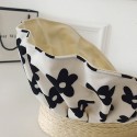 Jassy Women's Cotton Sweet Beach Travel All-match Small Flower Empty Top Hat Big Brim Sunscreen Hat