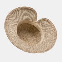 Women Rear Split Design Three-dimensional Hat Brim Straw Hat Big Bow Decoration 