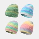 Women Gradient Autumn Winter Warm Knitted Hat Personality Wild Flanging Ear Protection Beanie Hat