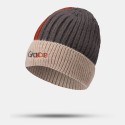 Women Letter Pattern Wild Beanie Hat Soft Adjustable Autumn Winter Warm Knitted Hat