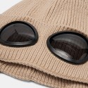 Unisex Knitted Solid Color Aviator Glasses Lens Decoration Thicken Warmth Fashion Beanie Hat