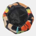 Unisex Tie-dye Plush British Style Warm Soft Causal All-match Painter Hat Beret Hat Octagonal Hat