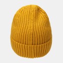 Women Knitted Solid Color Letter Raw Edge Patch Flanging All-match Warmth Beanie Hat
